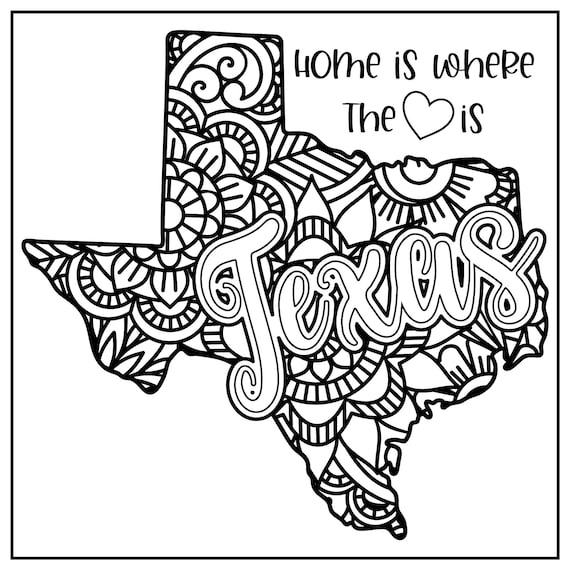 Huge coloring poster the state of texas