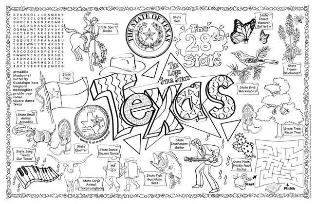 Texas symbols facts funsheet â pack of
