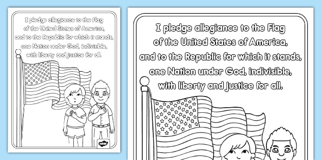 Pledge of allegiance coloring page th of july us