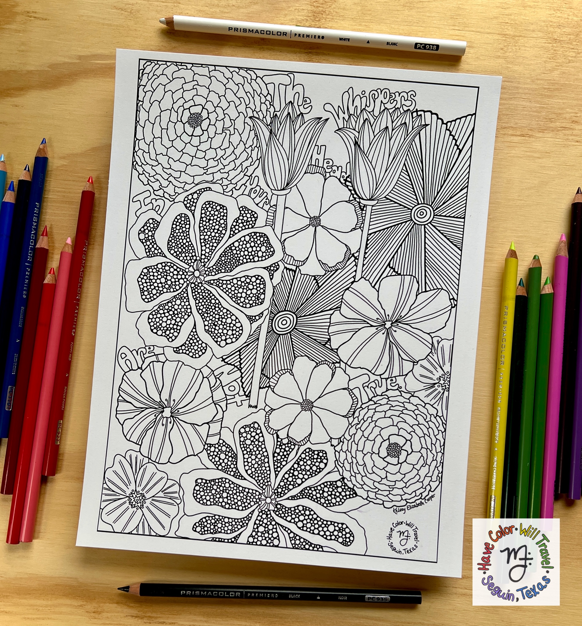 A new free coloring page and some further thoughts on the whispers of the inner critic