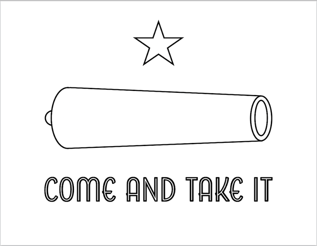 Texas historical flag coloring pages