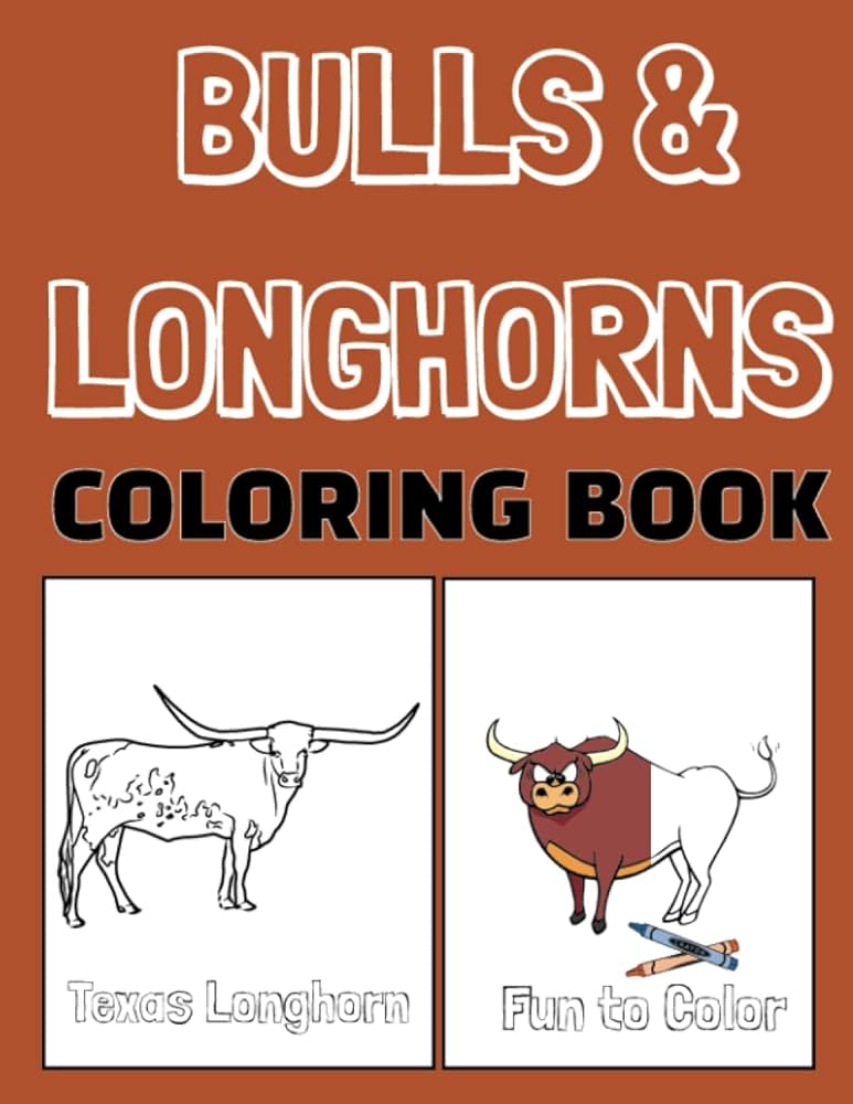 Bulls longhorns coloring book fun pages to color in