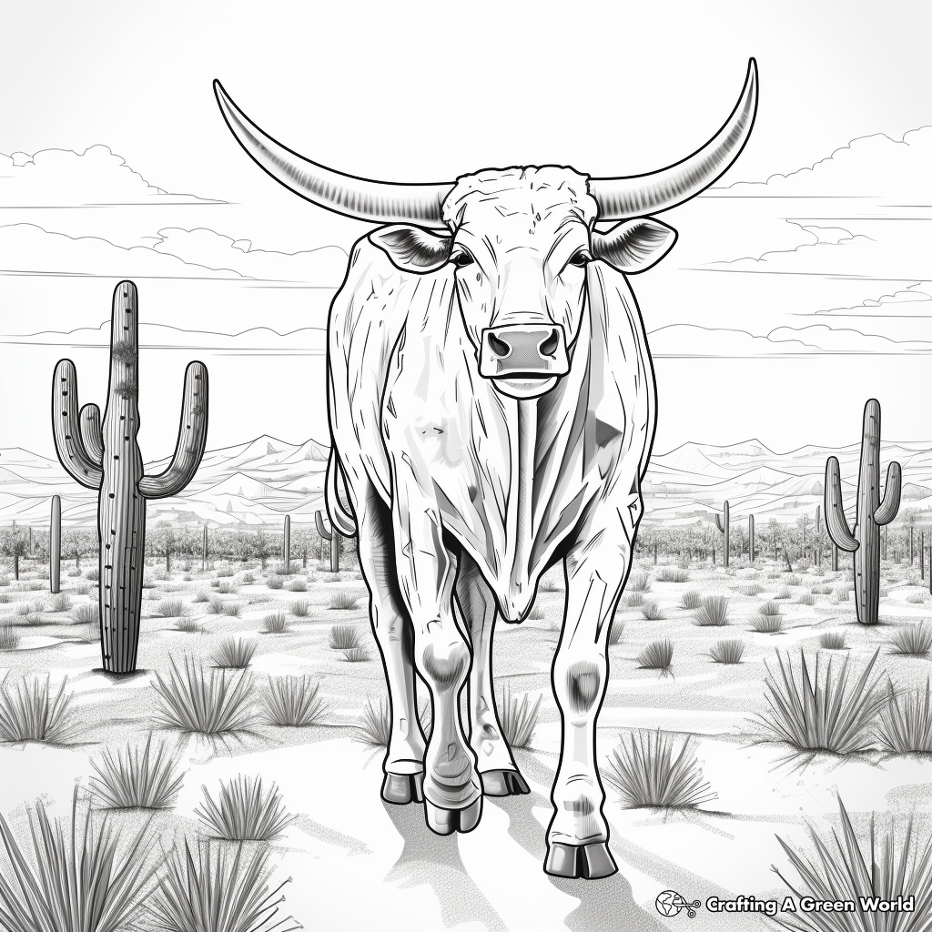 Longhorn coloring pages