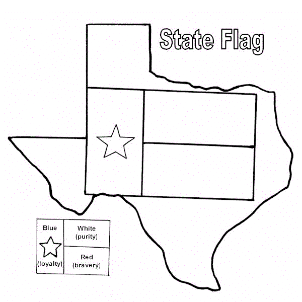 Texas state flag coloring sheet