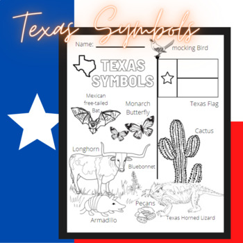 Texas symbols coloring page by schoolhouse sprinkles tpt