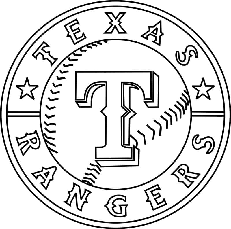 Texas rangers logo coloring page