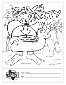 Coloring sheets â texas burger