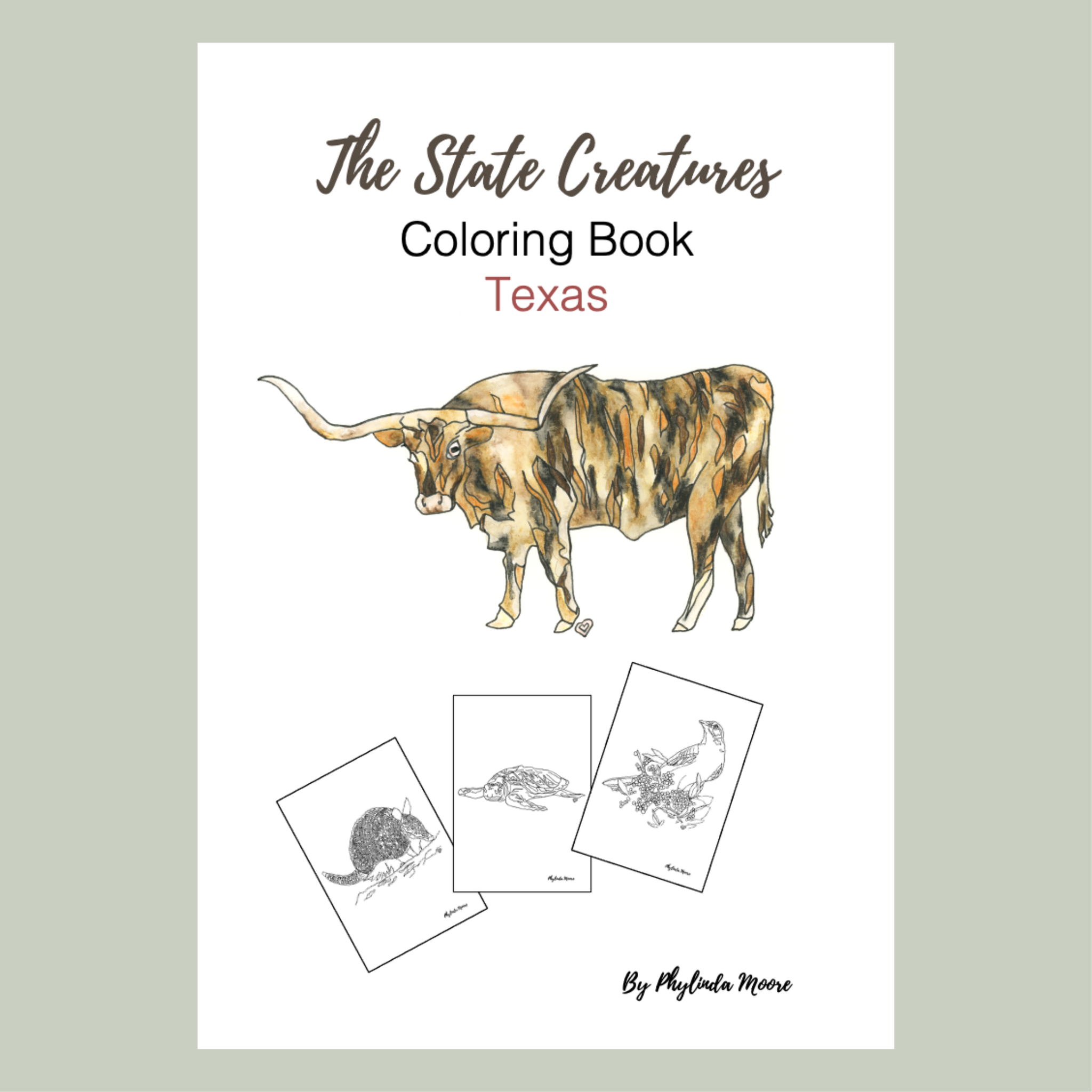 Texas state creatures coloring book print and color â phylinda moore