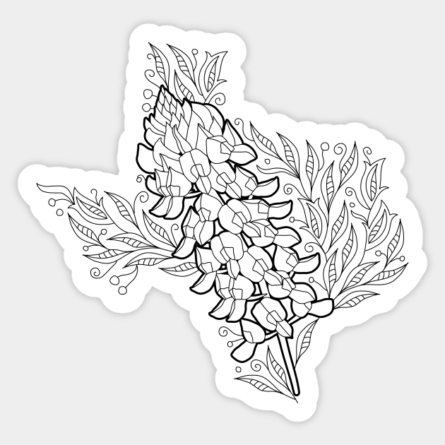 Flowers texas coloring page black and white texas floral shirt texas state flower bluebonnet