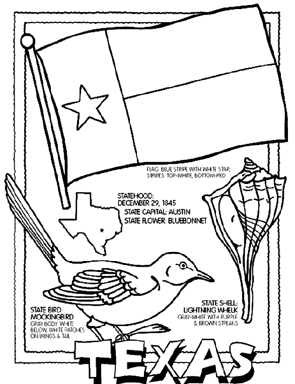 Texas coloring pages printable for free download