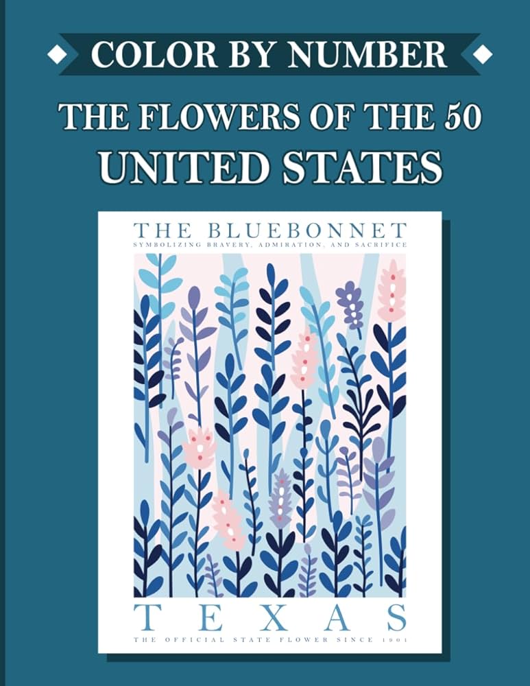 Color by number the flowers of the united states