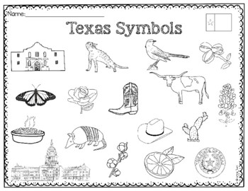 Texas symbols by learning palace tpt