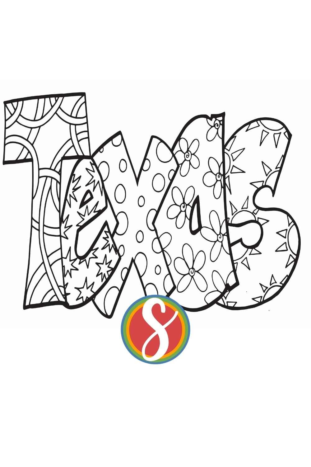 Free texas coloring pages â stevie doodles