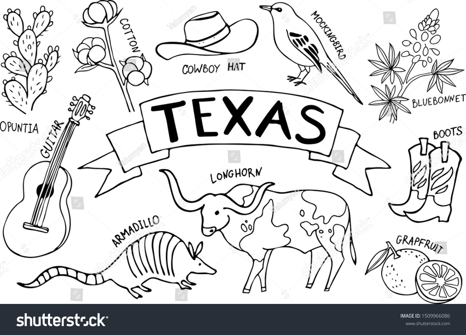 Set symbols texas vector illustration stock vector royalty free