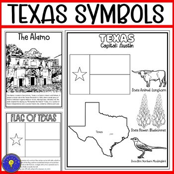 Texas symbols coloring pages flag