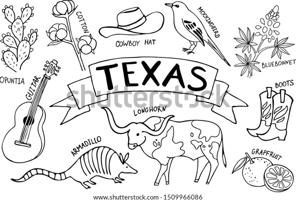 Set symbols texas vector illustration stock vector royalty free