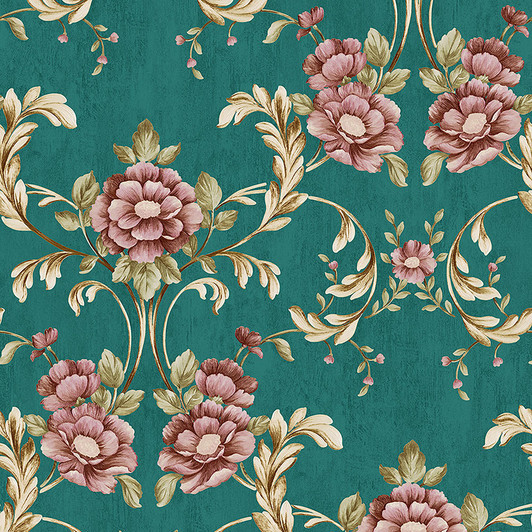 Arthouse Tapestry Floral Textured Botanical Teal Pink Wallpaper