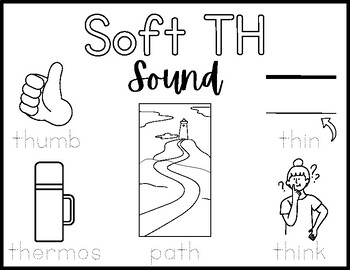 Phonics coloring pagesheet soft digraph th sound by a coffee for the teacher