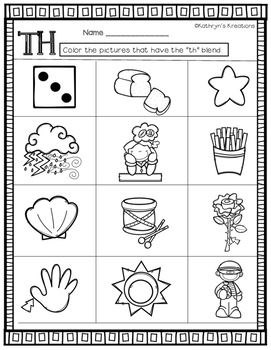 Th digraph color the th pictures by kathryns kreations tpt