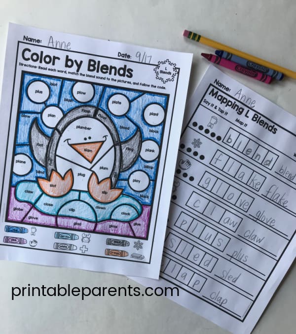 Color by blend worksheets