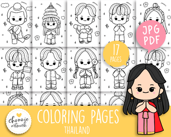 Printable thailand coloring pages thai people coloring page thai coloring page