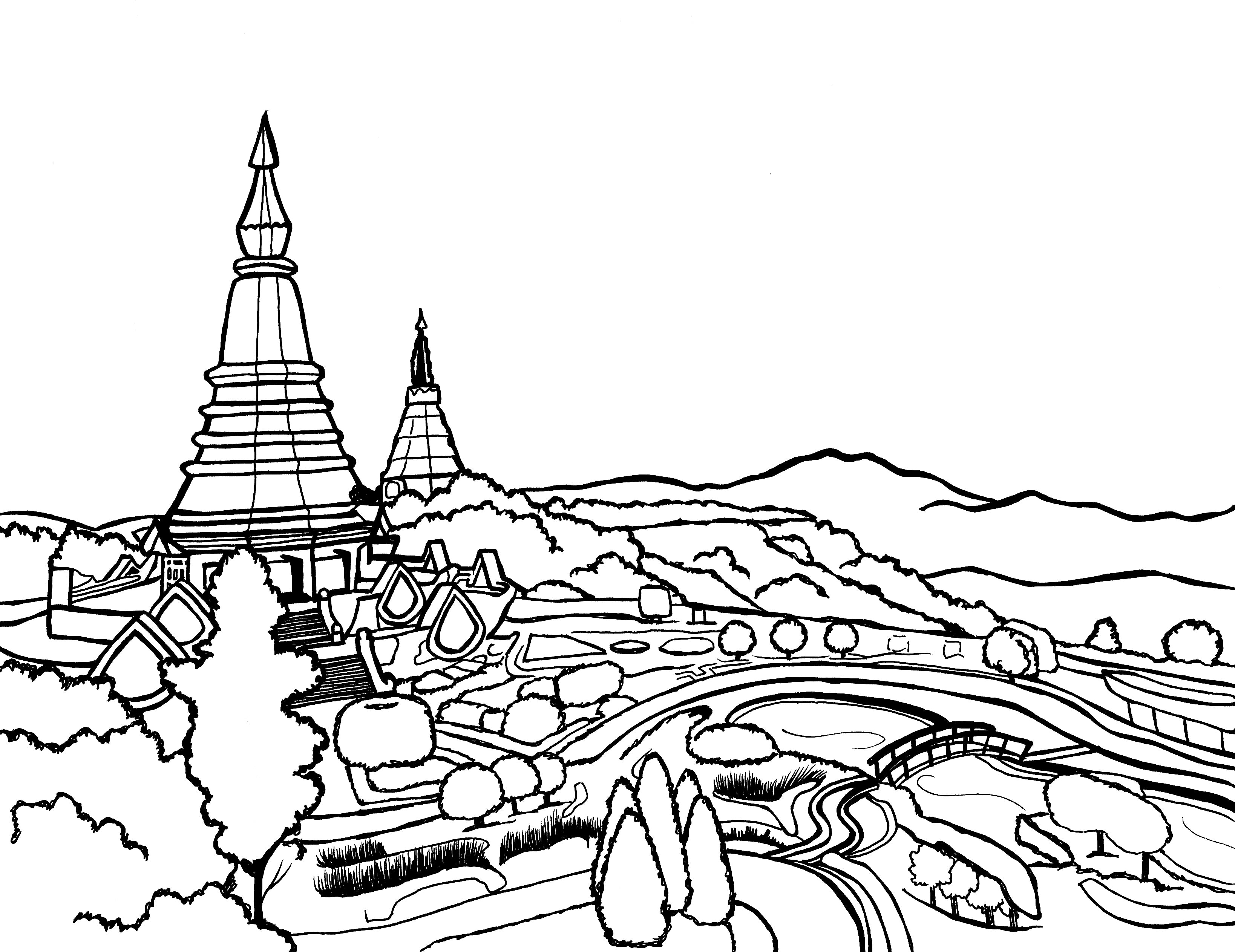 Free coloring page on chian mai bangkok thailand â you