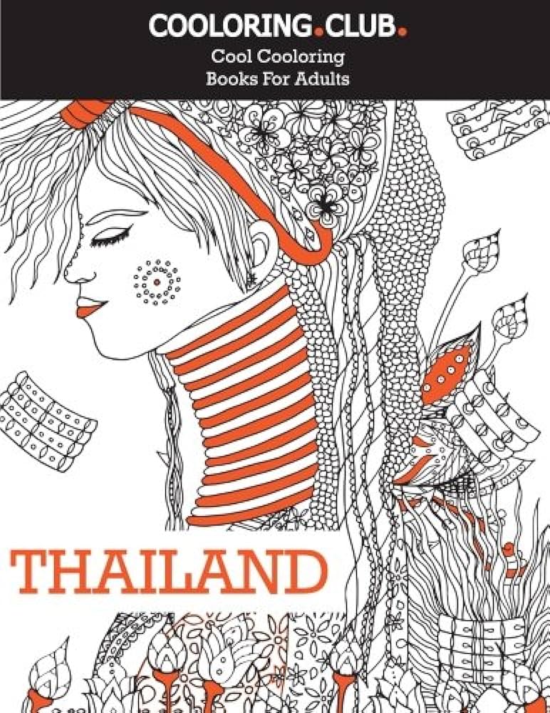 Thailand adult coloring book original hand