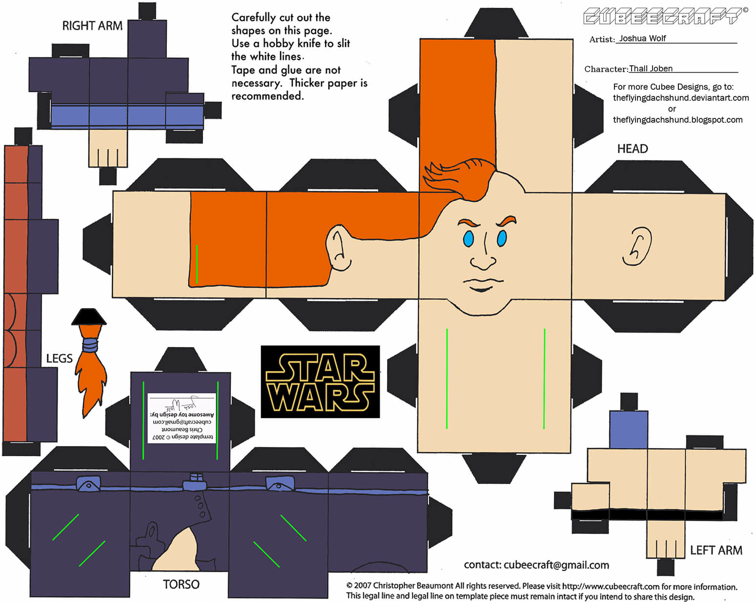 Thall joben paper toy free printable papercraft templates