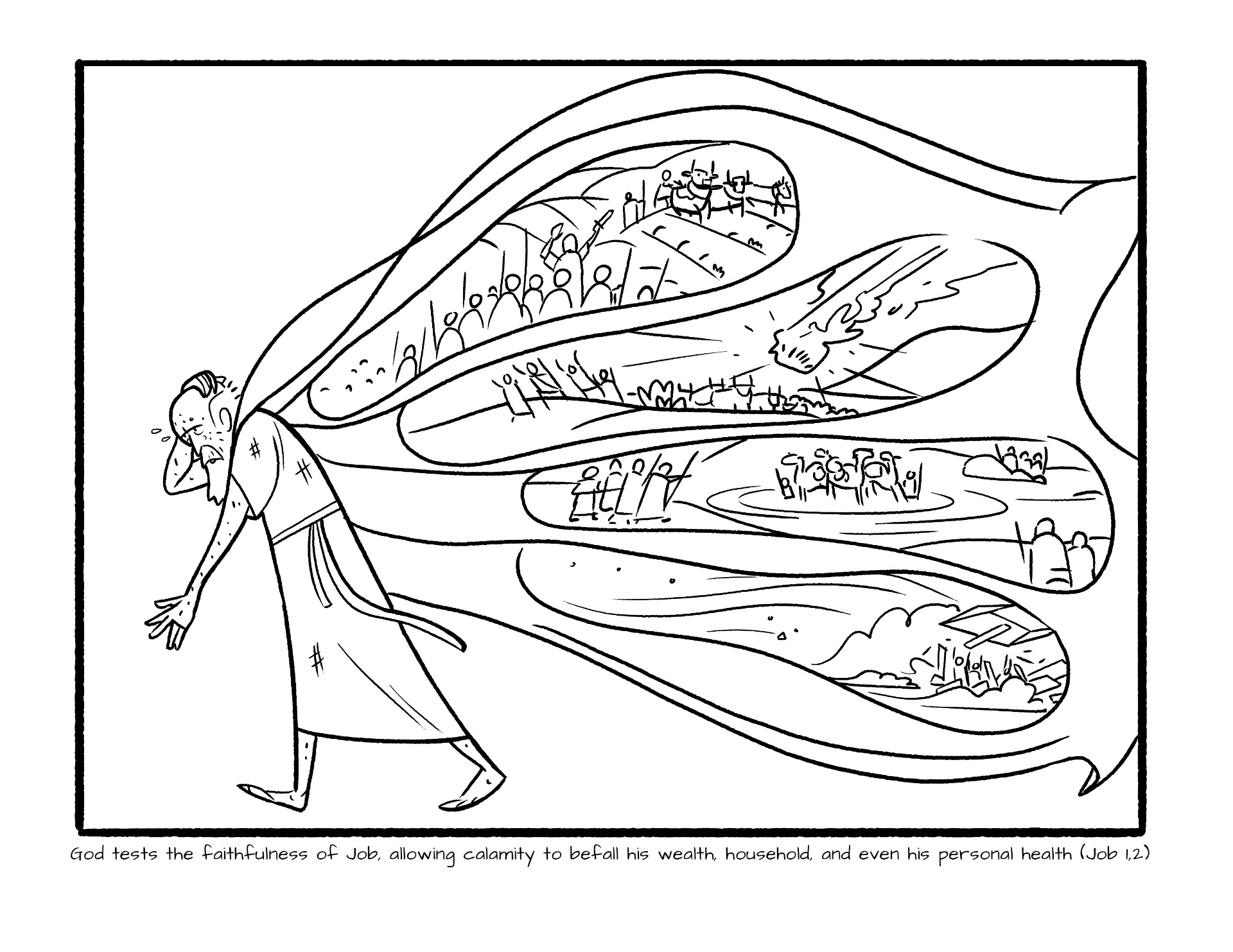 Coloring book the fall of job