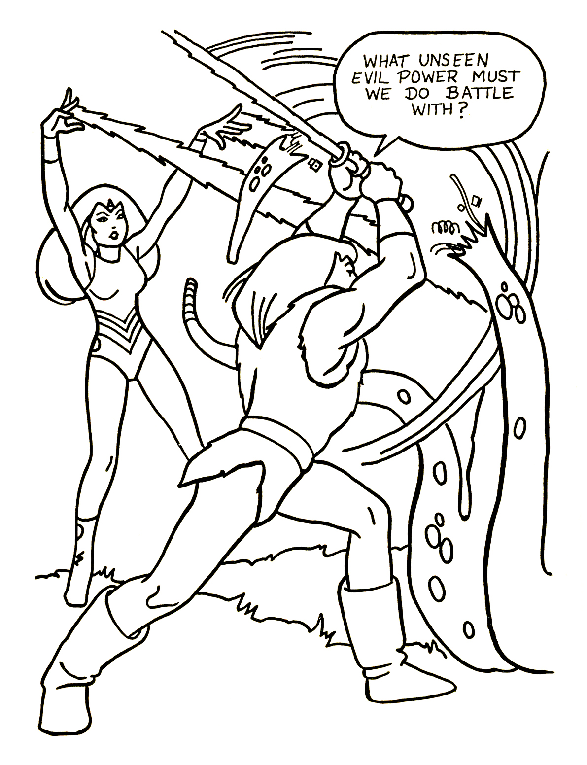 Neato coolville thundarr the barbarian in the floating palace printable coloring book