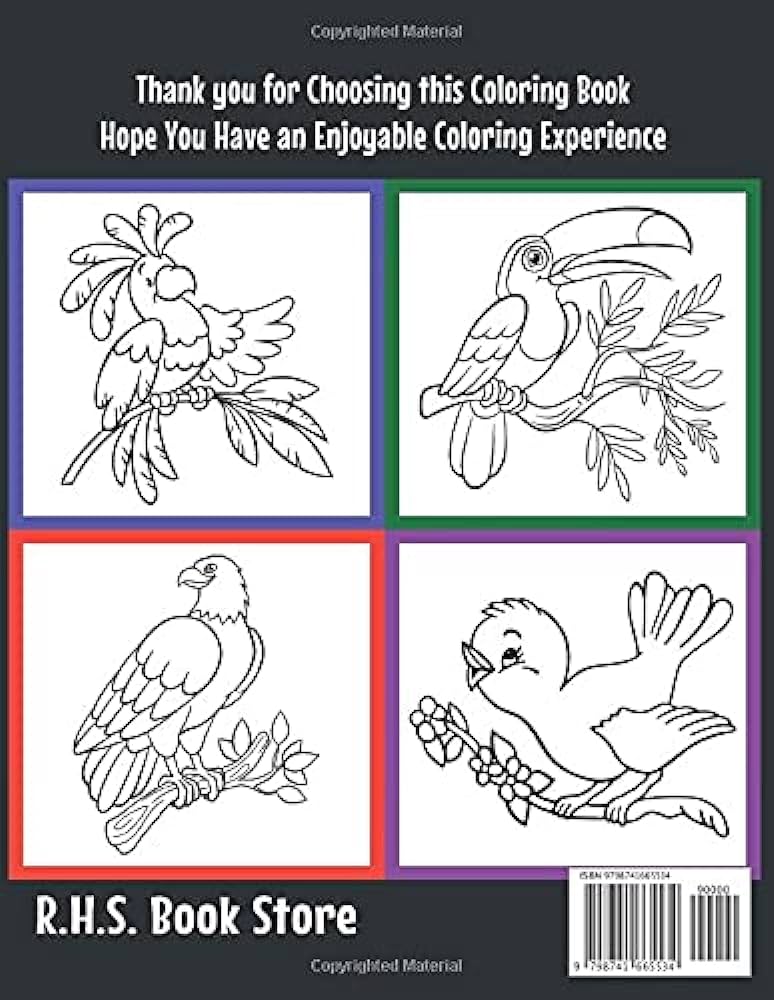 Cute birds coloring book for kids make the perfect gift for anyone who lovers cute birds coloring book a unique cute birds drawing for coloring pages great gift for