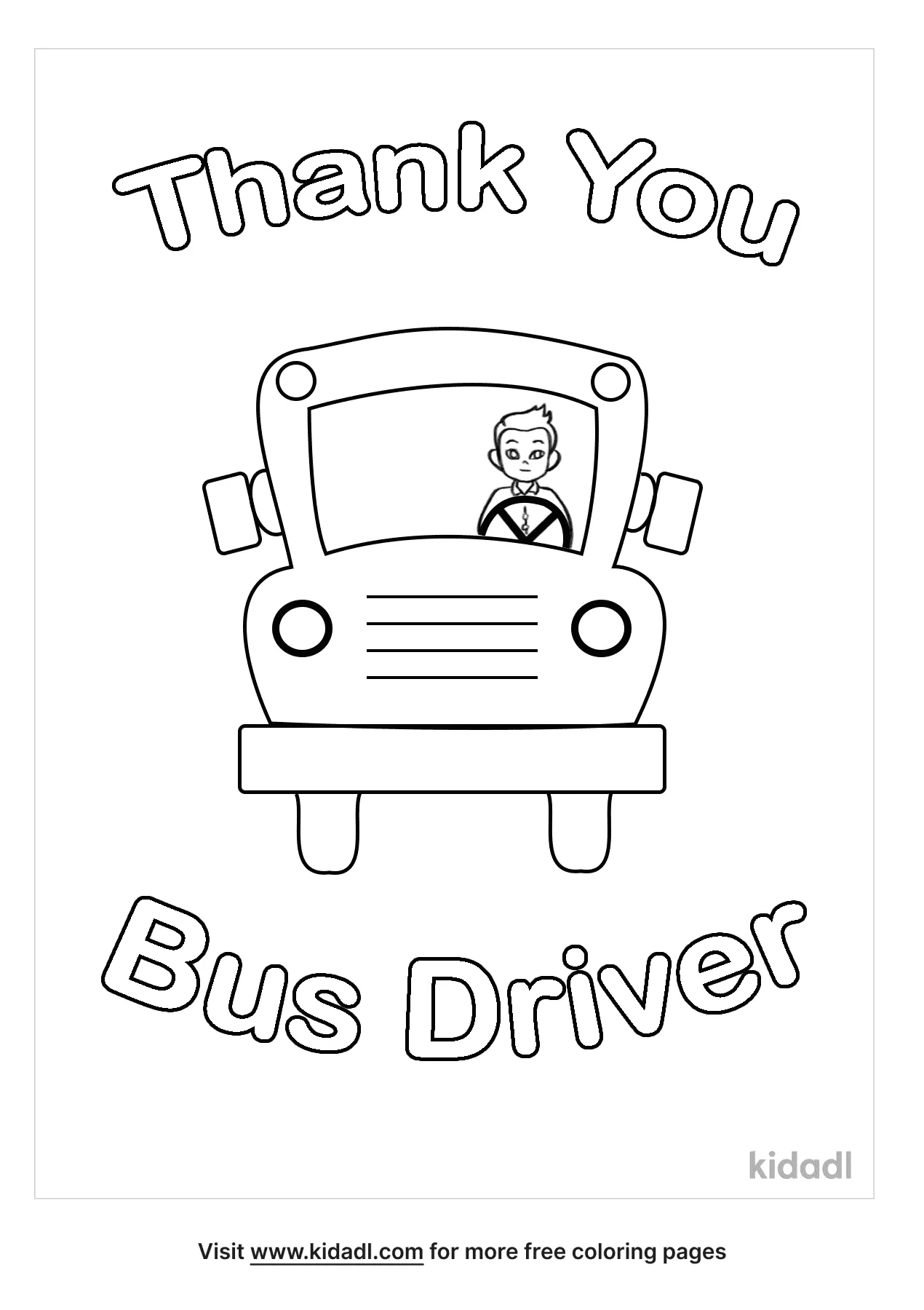 Free thank you bus driver coloring page coloring page printables