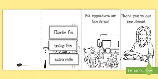 Bus driver appreciation card resources usa