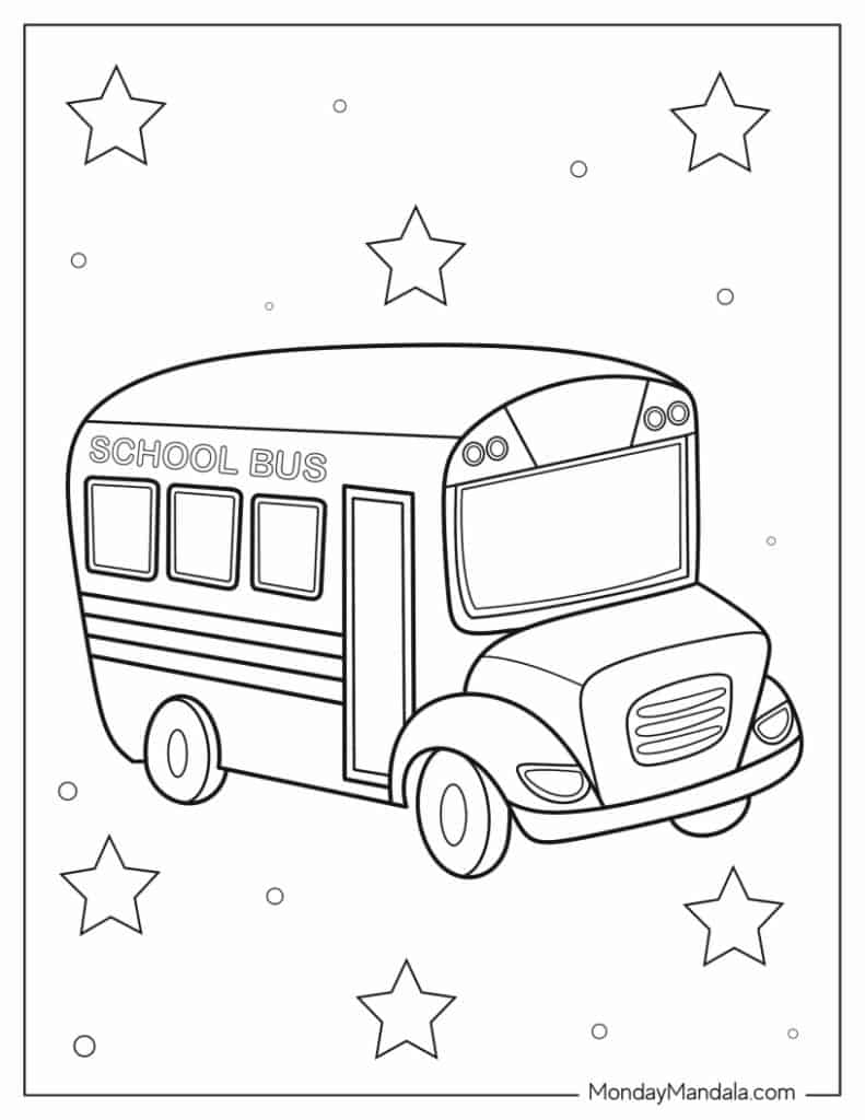 School bus coloring pages free pdf printables