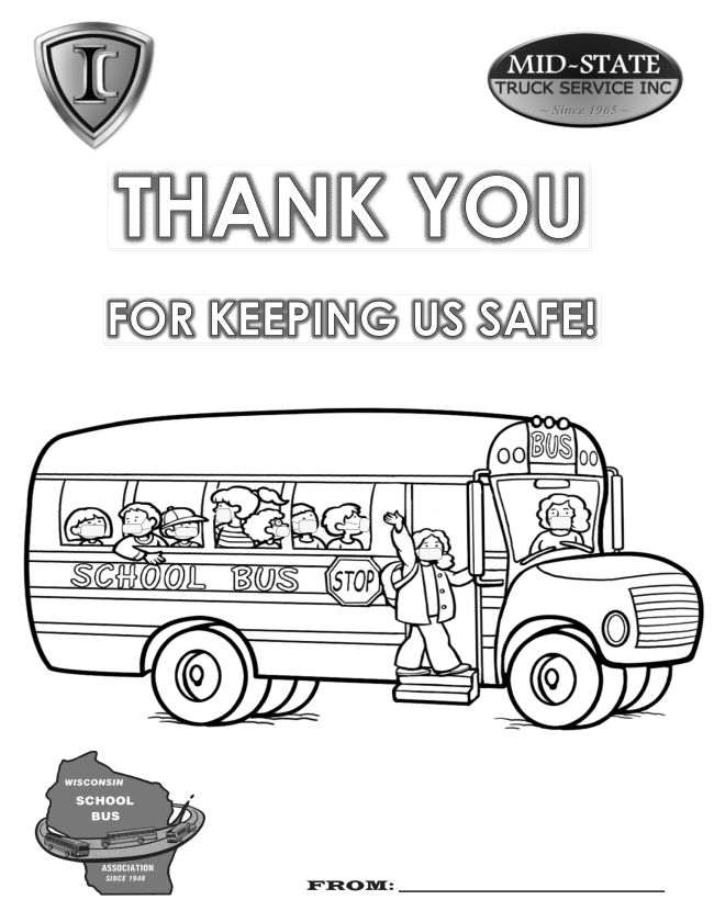 School bus driver appreciation thank you card