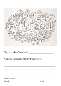 Coloring contestâbus driver appreciation