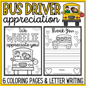 Bus driver appreciation thank you letters coloring pages download printable