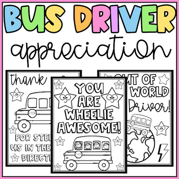 Bus driver appreciation day thank you coloring pages writing cards