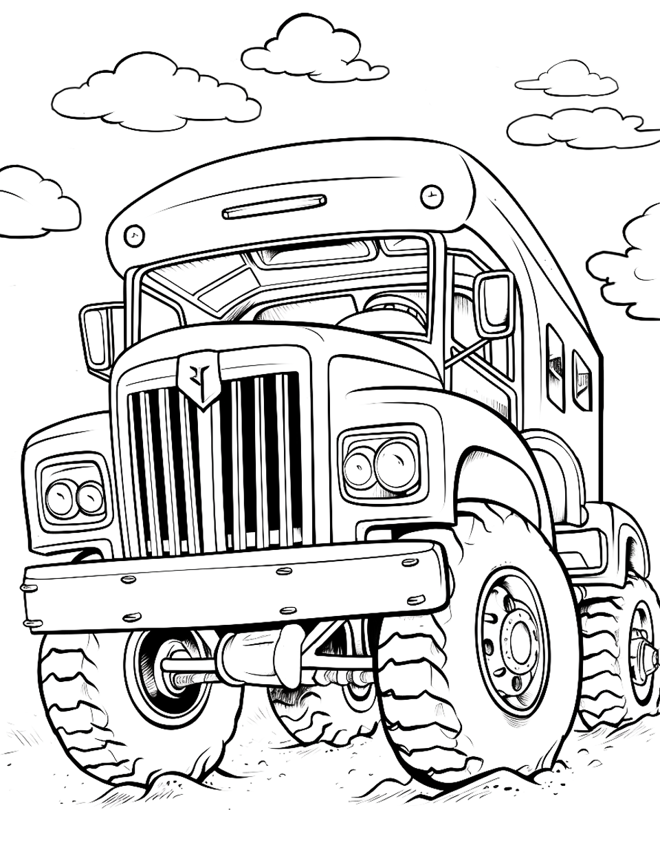 Monster truck coloring pages free printable sheets