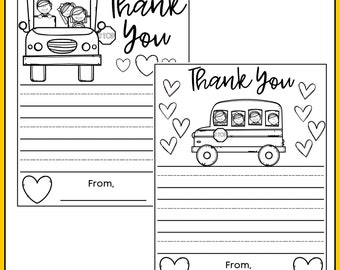 Bus driver appreciation thank you letters coloring pages download printable