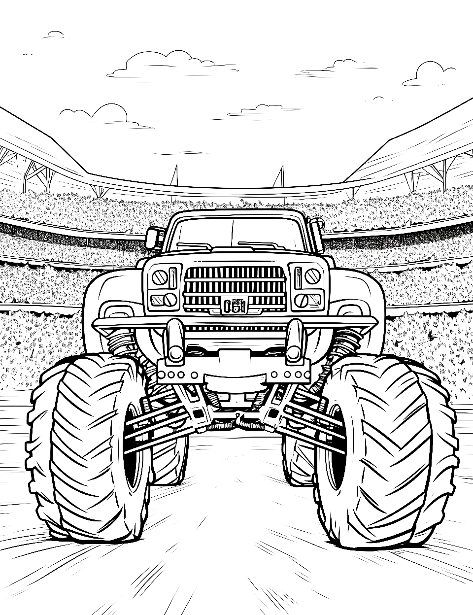 Monster truck coloring pages free printable sheets