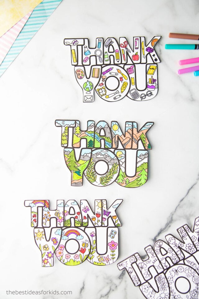 Thank you coloring card