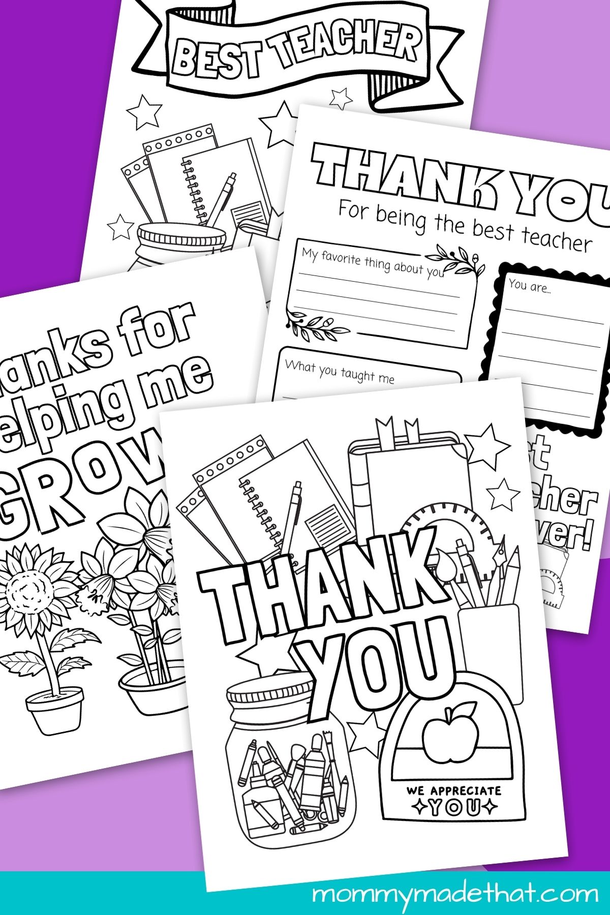 Teacher appreciation coloring pages