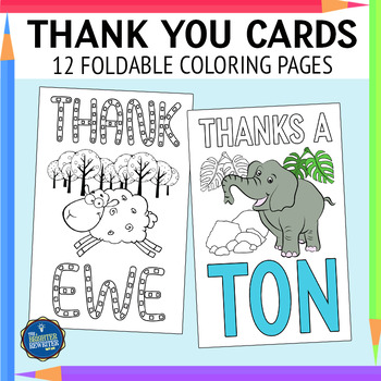 Thank you cards coloring pages by the brighter rewriter tpt