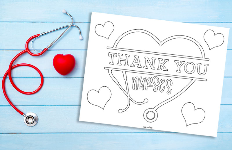 Free printable thank you nurses coloring page sunny day family