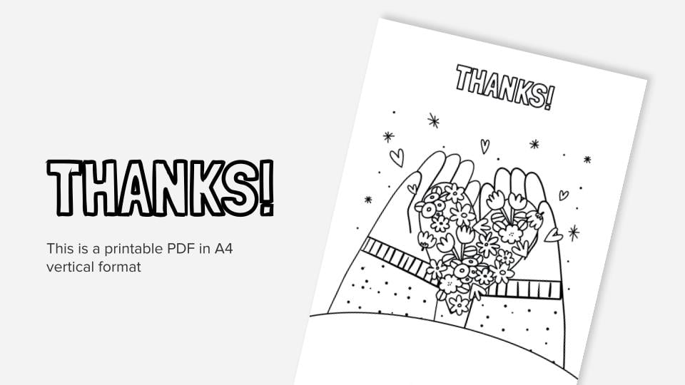 Thanks printable coloring worksheet