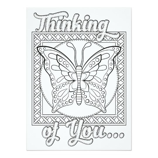 Ornamentals thinking of you color your own card zazzle valentine coloring pages love coloring pages printable coloring cards