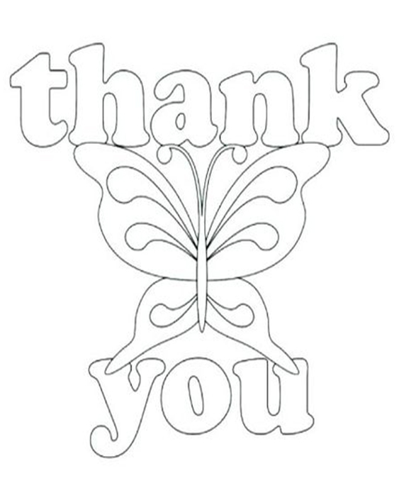 Free easy to print thank you coloring pages