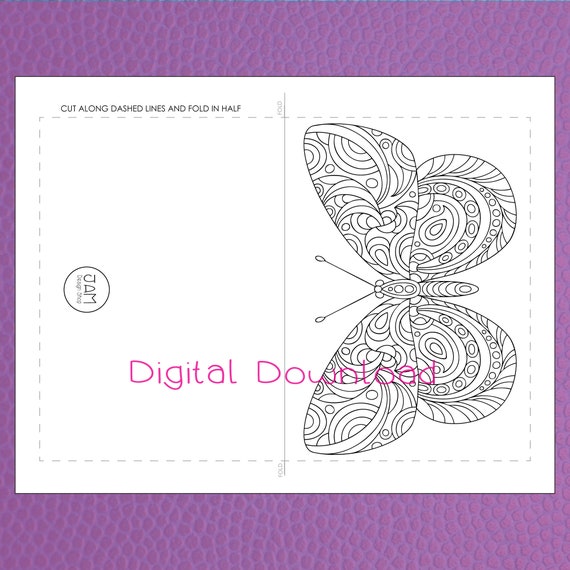 Coloring cards coloring book cards butterfly design thinking of you card greeting card set birthday card set thank you cards