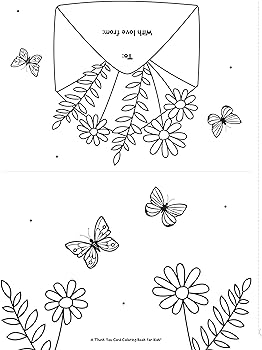 A thank you card coloring book for kids a color